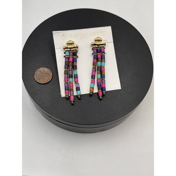 Kendra Scott Bree Gold Teal Purple Orchid Stone Bead statement
Earrings - Picture 4 of 8